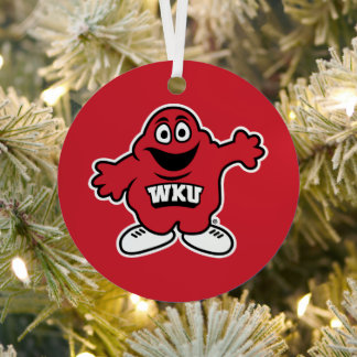 WKU Big Red Mascot Emblem Metal Ornament