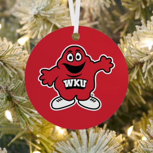 WKU Big Red Mascot Emblem Metal Ornament