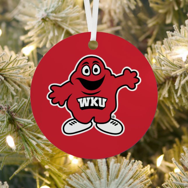 WKU Big Red Mascot Emblem Metal Ornament (Insitu)