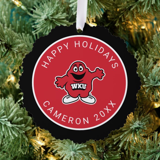 WKU Big Red Mascot Emblem Ornament Card (Insitu (Tree))
