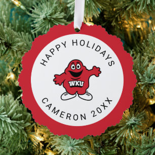 WKU Big Red Mascot Emblem Ornament Card