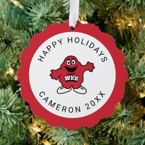 WKU Big Red Mascot Emblem Ornament Card