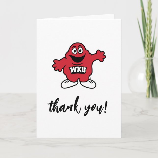 WKU Big Red Mascot Emblem Thank You Card (Front)