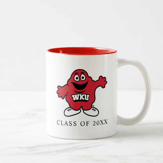 WKU Big Red Mascot Emblem Two-Tone Coffee Mug (Right)