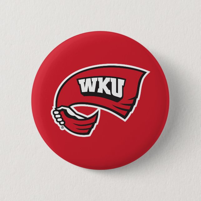 WKU Hand-Held Red Towel Logo Button (Front)