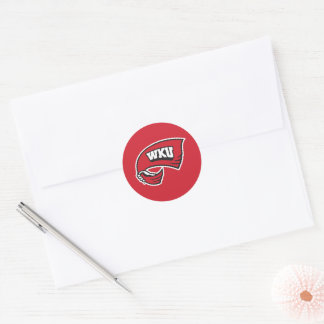 WKU Hand-Held Red Towel Logo Classic Round Sticker
