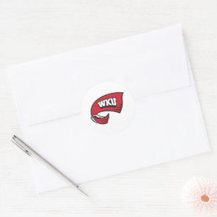 WKU Hand-Held Red Towel Logo Classic Round Sticker