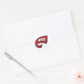 WKU Hand-Held Red Towel Logo Classic Round Sticker