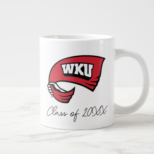 WKU Hand-Held Red Towel Logo Giant Coffee Mug (Right)