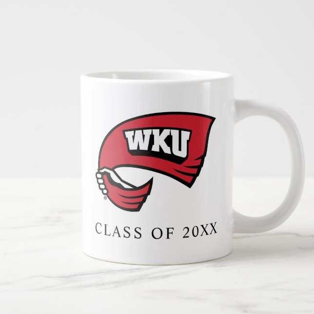 WKU Hand-Held Red Towel Logo Giant Coffee Mug (Right)