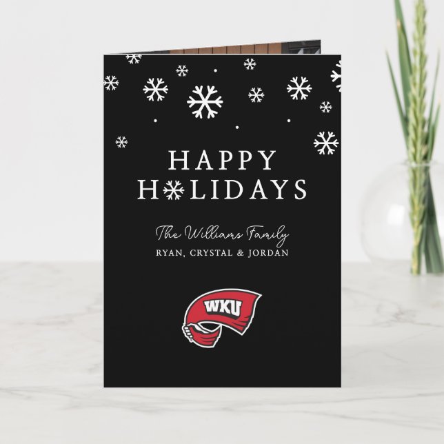 WKU Hand-Held Red Towel Logo Holiday Card (Front)