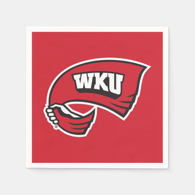 WKU Hand-Held Red Towel Logo Napkins (Front)