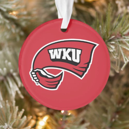WKU Hand-Held Red Towel Logo Ornament