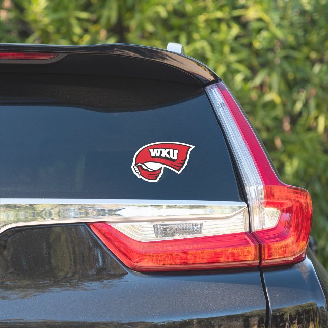 WKU Hand-Held Red Towel Logo Sticker (Car Side)