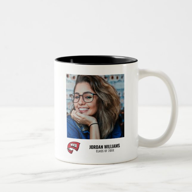 WKU Hand-Held Red Towel Logo Two-Tone Coffee Mug (Right)