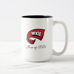 WKU Hand-Held Red Towel Logo Two-Tone Coffee Mug