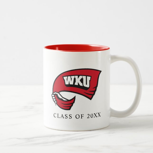 WKU Hand-Held Red Towel Logo Two-Tone Coffee Mug (Right)