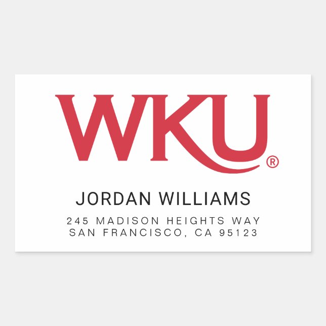 WKU Official Logo Rectangular Sticker (Front)