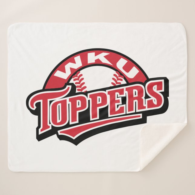 WKU Toppers Baseball Logo Sherpa Blanket (Front (Horizontal))