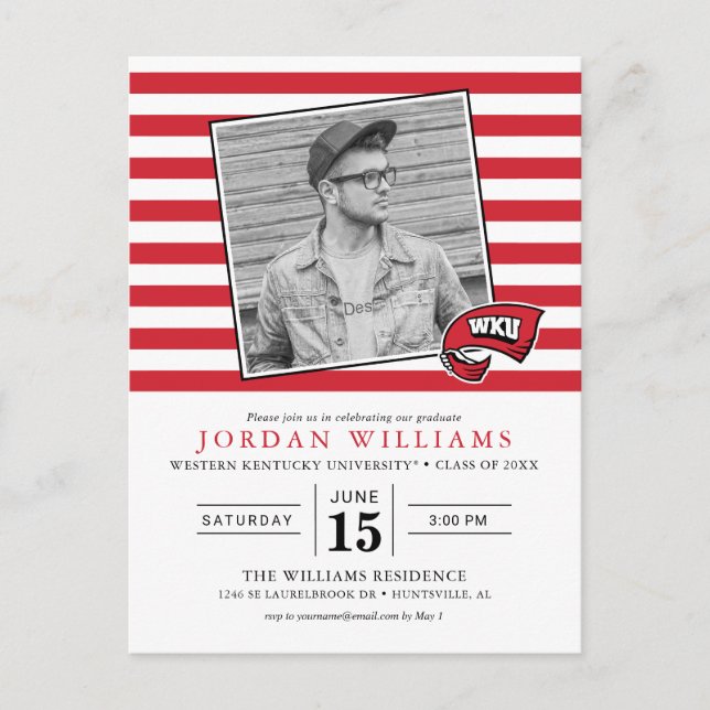 WKU Western Kentucky Graduation Announcement Postcard (Front)