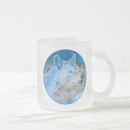 WLC1_12  Wolf Lovers Club  Frosted Glass Coffee Mug