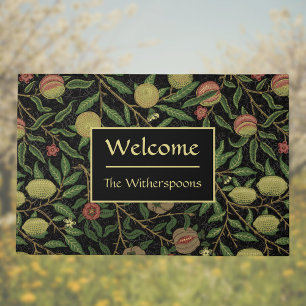 Wlliam Morris Black Gold Fruit and Foliage Welcome Doormat