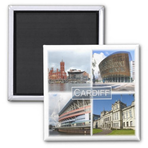 WLS003 CARDIFF Wales Fridge Magnet