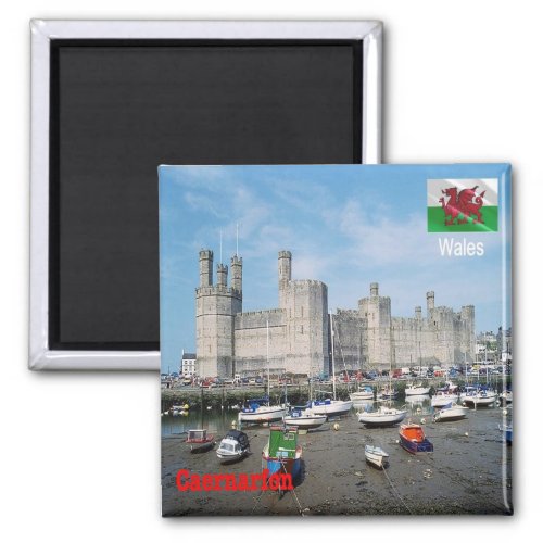 WLS018 CAERNARFON CASTLE Wales Europe Fridge Magnet