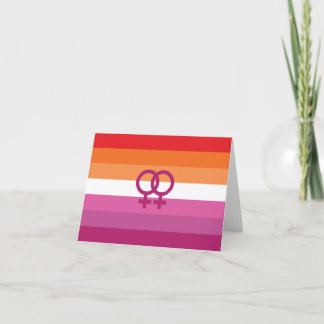 WLW Lesbian Pride Flag Card