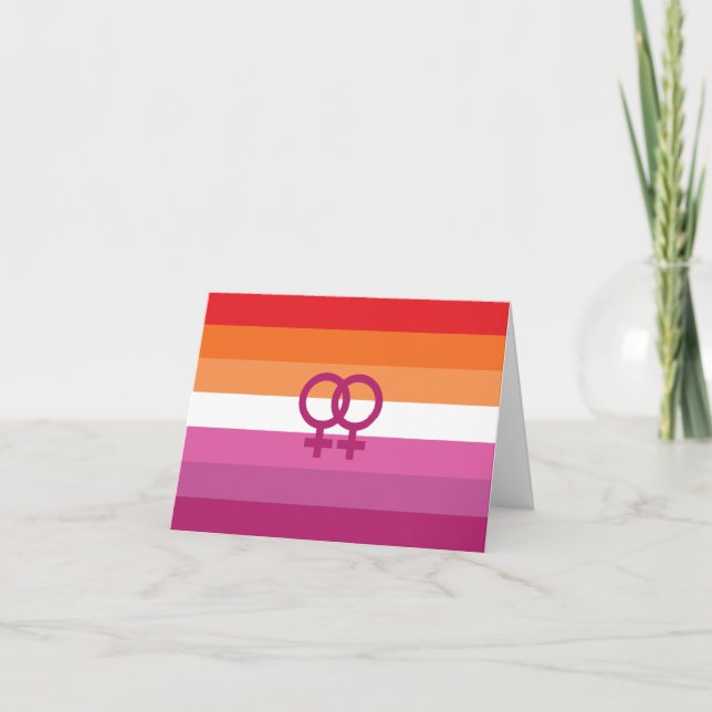 WLW Lesbian Pride Flag Card (Front)