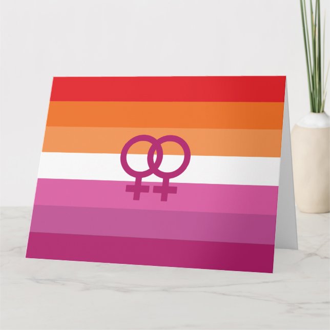 WLW Lesbian Pride Flag Card (Front)
