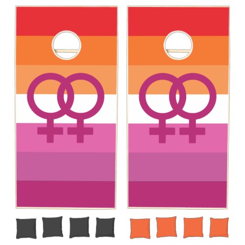 WLW Lesbian Pride Flag Cornhole Set