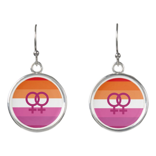 WLW Lesbian Pride Flag Earrings (Front)