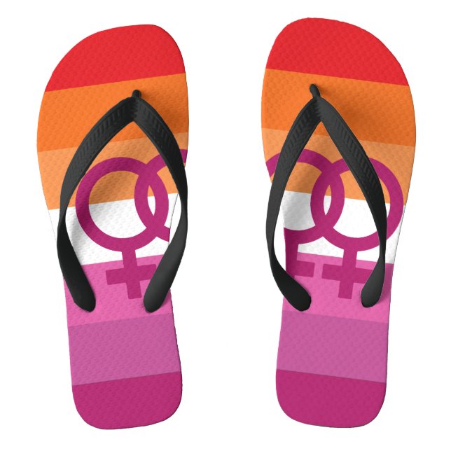 WLW Lesbian Pride Flag Flip Flops (Footbed)