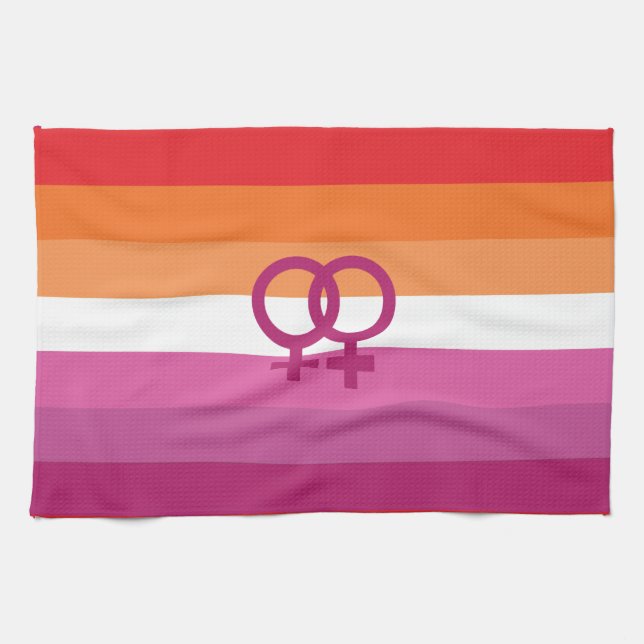 WLW Lesbian Pride Flag Kitchen Towel (Horizontal)