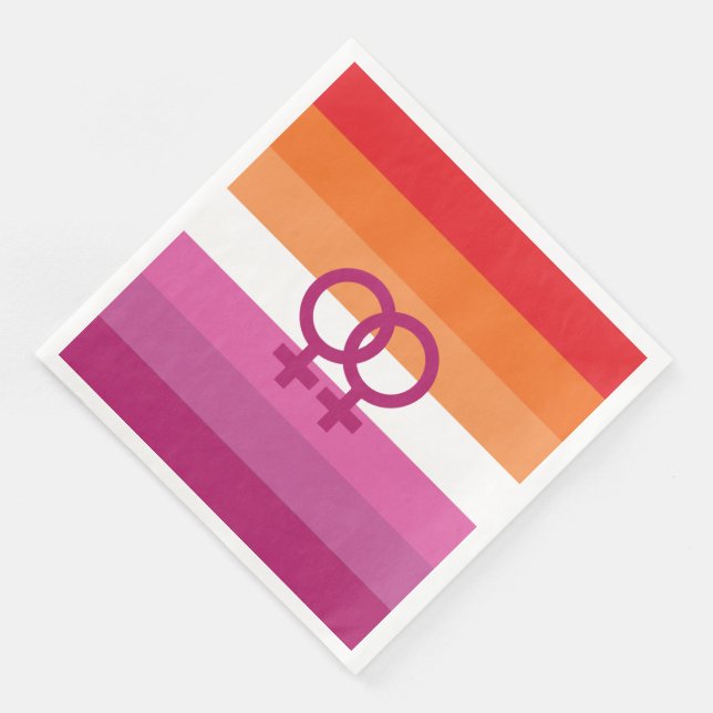 WLW Lesbian Pride Flag Paper Dinner Napkins (Corner)