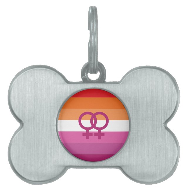 WLW Lesbian Pride Flag Pet ID Tag (Front)