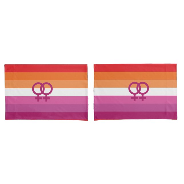 WLW Lesbian Pride Flag Pillow Case (Front-Set)