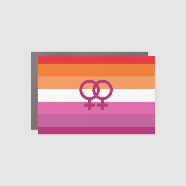 WLW Lesbian Pride Flag (Sunset) Car Magnet (Front)