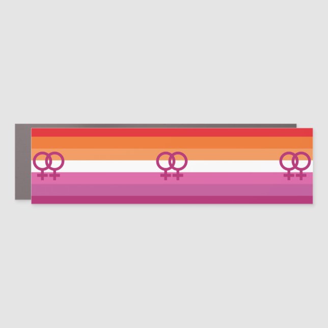 WLW Lesbian Pride Flag (Sunset) Car Magnet (Front)