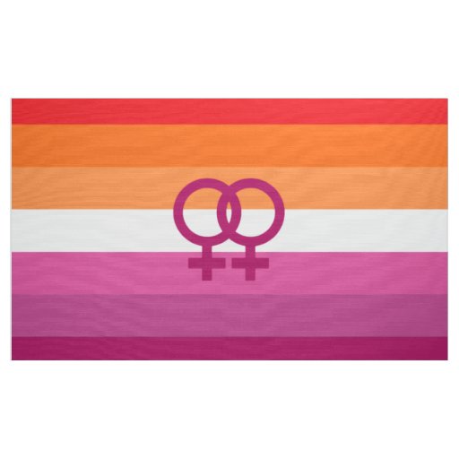 WLW Lesbian Pride Flag (Sunset) Fabric