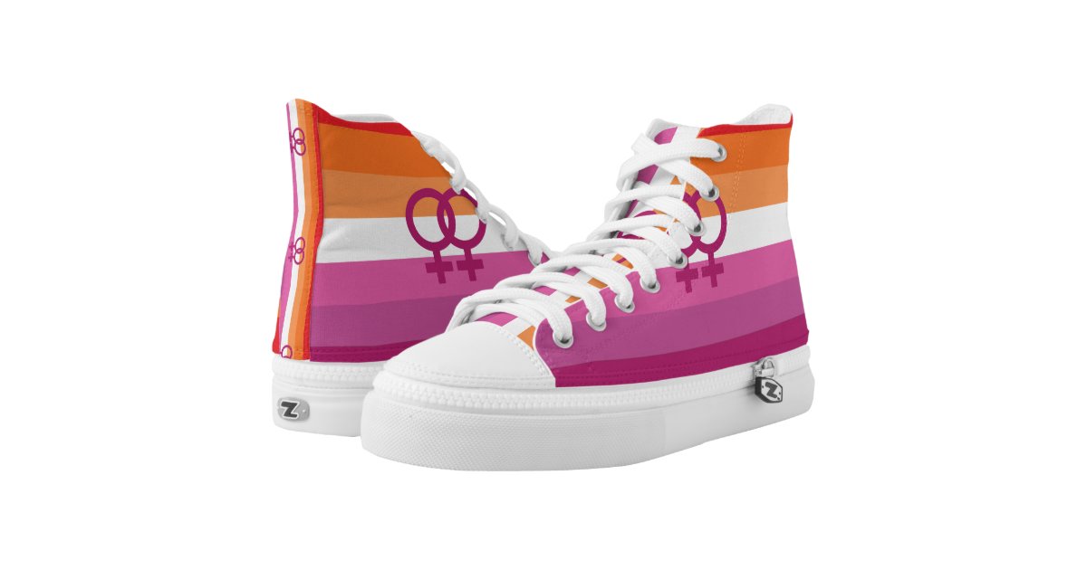 WLW Lesbian Pride Flag (Sunset) High-Top Sneakers | Zazzle