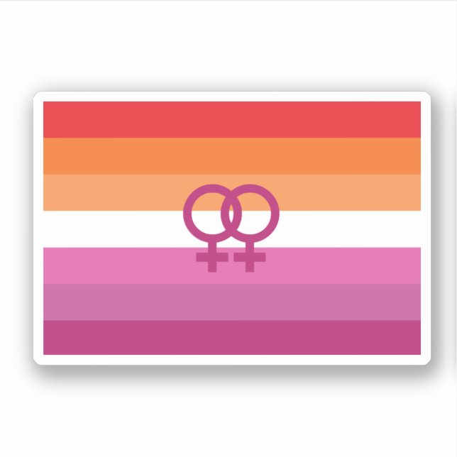 WLW Lesbian Pride Flag (Sunset) Sticker (Front)
