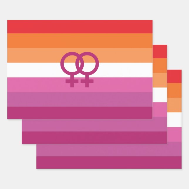 WLW Lesbian Pride Flag Wrapping Paper Sheets (Set)