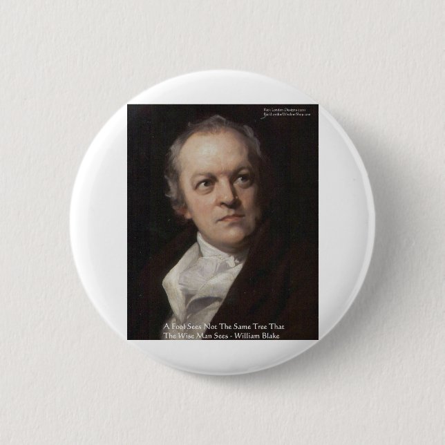 Wm Blake "Seeing Trees" Wisdom Quote Gifts Pinback Button (Front)