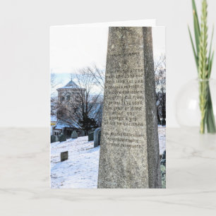 Wm. Bradford gravesite view of 1st Parish Church Card