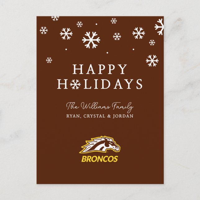 WM Broncos Holiday Postcard (Front)