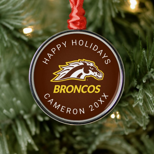 WM Broncos Metal Ornament (Tree)