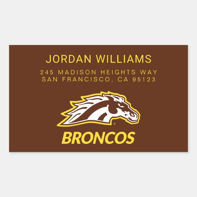 WM Broncos Rectangular Sticker (Front)