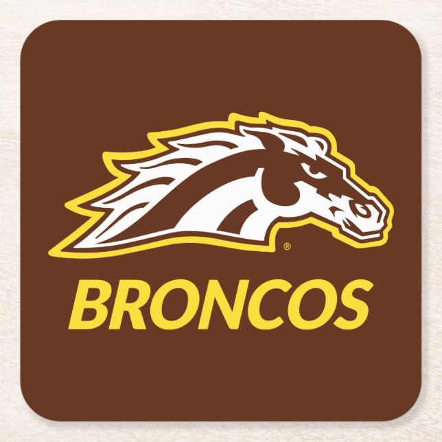 WM Broncos Square Paper Coaster (Front)